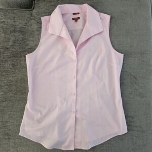Talbots Light Pink Sleeveless Button-Down Shirt